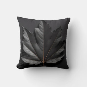 Cojín Decorativo Diseño de Leaf Negra Negra