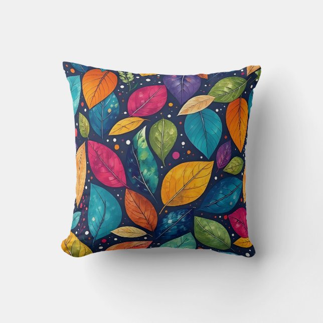 Cojín Decorativo Diseño de Leaf Negrita (Anverso)