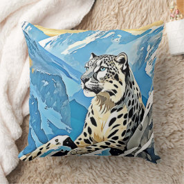 Cojín Decorativo Diseño de leopardo de la nieve salvaje