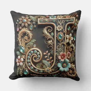 Cojín Decorativo Diseño de letra J decorativa elegante