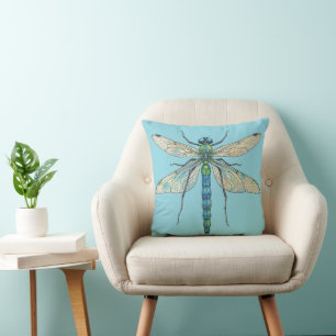 Cojín Decorativo Diseño de libélula arte de insectos entomología Me