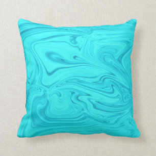 Cojín Decorativo Diseño de líquidos azul claro y azul oscuro Píl