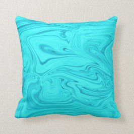 Cojín Decorativo Diseño de líquidos azul claro y azul oscuro Píldor
