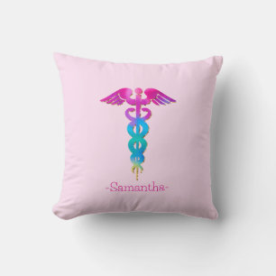 Cojín Decorativo Diseño de logotipos médicos coloridos y encantador