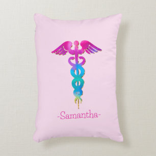 Cojín Decorativo Diseño de logotipos médicos coloridos y encantador