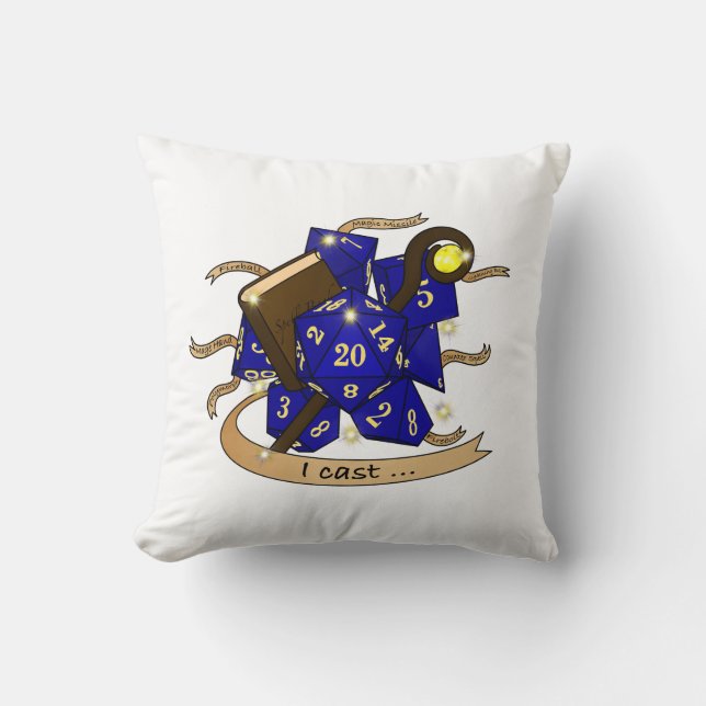 Cojín Decorativo Diseño de los dados del asistente (Anverso)