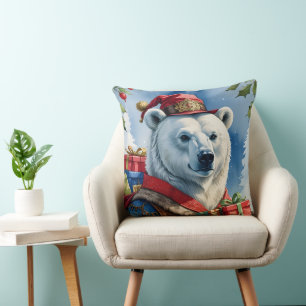 Cojín Decorativo Diseño de los Navidades Polar Bear Santa