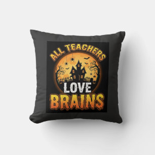 Cojín Decorativo Diseño de luna de terror cerebros de zombi de prof