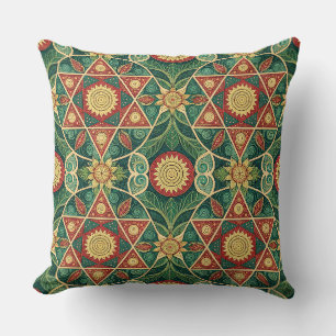 Cojín Decorativo Diseño de Mandala Floral Geométrico Sagrado Arte d