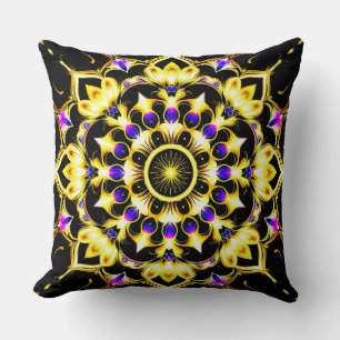 Cojín Decorativo Diseño de Mandala Ornamentado Vibrante