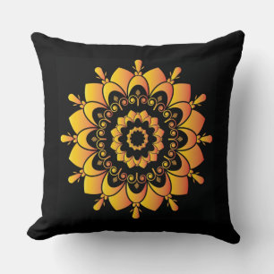 Cojín Decorativo Diseño de Mandala único dorado