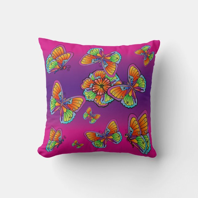 Cojín Decorativo Diseño de mariposa (Anverso)