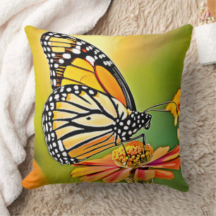 Cojín Decorativo Diseño de mariposa monarca