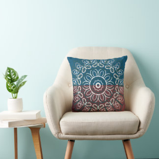 Cojín Decorativo Diseño de media tonalidad azul mauve trendy entrel