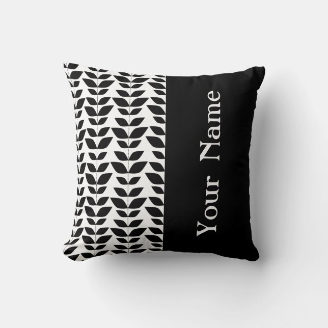 Cojín Decorativo Diseño de Mod #12 @ GarysRetrogarage con nombre (Anverso)