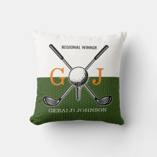 Cojín Decorativo Diseño de monograma de golf elegante