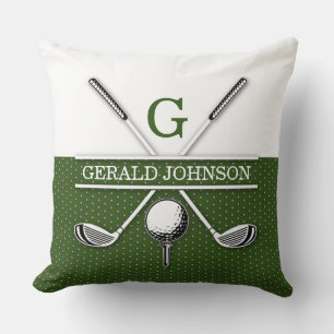 Cojín Decorativo Diseño de Monograma de Golf Elegante