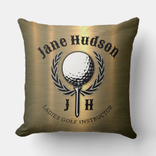 Cojín Decorativo Diseño de monograma de golf para damas elegantes