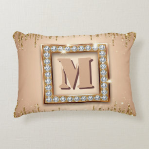 Cojín Decorativo Diseño de monograma personalizado Nombre ✨