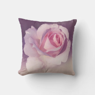 Cojín Decorativo Diseño de morado rosado rosa de flor Rosa vintage