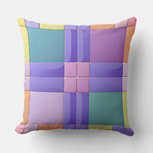 Cojín Decorativo Diseño de mosaico de bloques de color para estilo