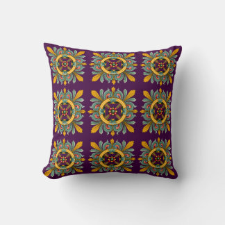 Cojín Decorativo Diseño de mosaico violeta victoriano