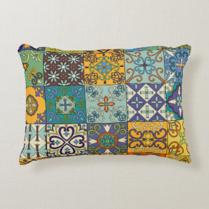 Cojín Decorativo Diseño de mosaicos de talavera portuguesa