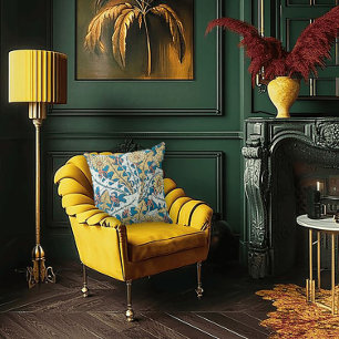 Cojín Decorativo Diseño de Musa de Jardín Art Nouveau