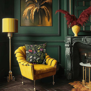 Cojín Decorativo Diseño de Museo de Jardín Art Nouveau