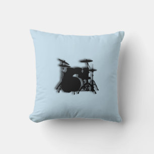 Cojín Decorativo Diseño de música de batería Azul
