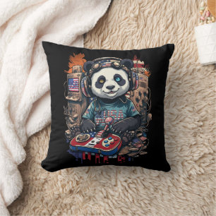 Cojín Decorativo Diseño de músico panda patriótico EE. UU.   Panda 