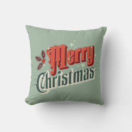 Cojín Decorativo Diseño de Navidad turquesa vintage