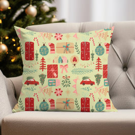 Cojín Decorativo Diseño de Navidades cortos en color rosa precoz y 
