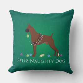 Cojín Decorativo Diseño de Navidades de perros macho con adorno inf