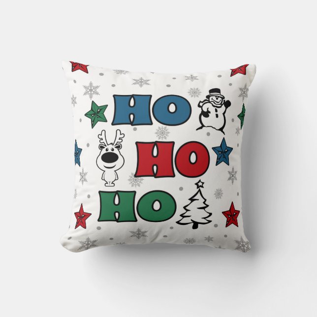 Cojín Decorativo Diseño de Navidades Ho-Ho-Ho (Anverso)