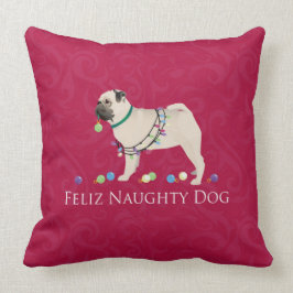Cojín Decorativo Diseño de Navidades Pug