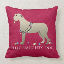 Cojín Decorativo Diseño de Navidades Wolfhound de Irlanda
