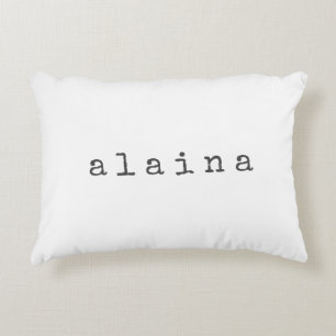Cojín Decorativo Diseño de nombre minimalista simple en blanco pers