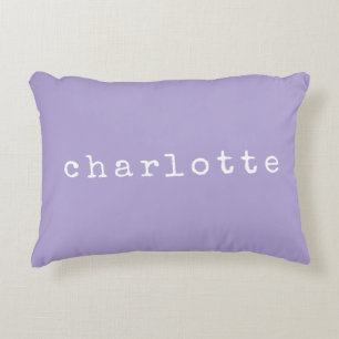Cojín Decorativo Diseño de nombre minimalista simple en lavanda per