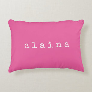 Cojín Decorativo Diseño de nombre minimalista simple en rosa calien