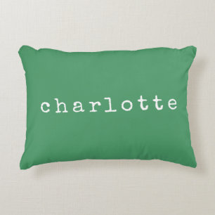 Cojín Decorativo Diseño de nombre minimalista simple en verde perso