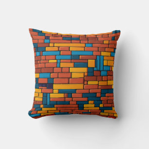 Cojín Decorativo Diseño de nostalgia de ladrillos retro