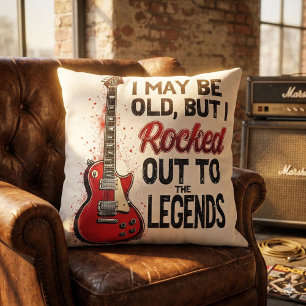 Cojín Decorativo Diseño de nostalgia musical de guitarra de rock cl