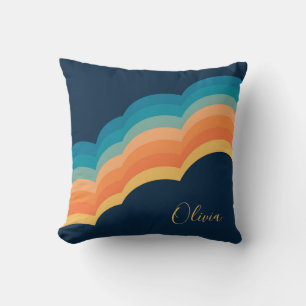 Cojín Decorativo Diseño de nubes de estilo retro colorido