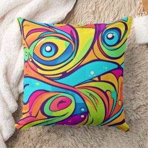 Cojín Decorativo Diseño de ojos vibrantes abstractos