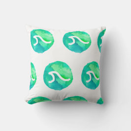 Cojín Decorativo Diseño de ola verde