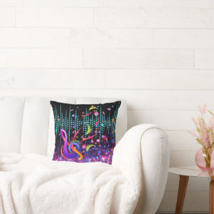 Cojín Decorativo Diseño de onda de sonido de clave abstracta colori