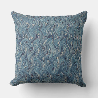 Cojín Decorativo Diseño De Ondas De Giro Azul