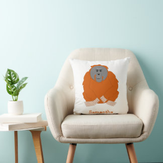 Cojín Decorativo Diseño de orangután personalizado