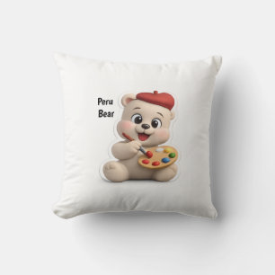 Cojín Decorativo Diseño de oso de peluche adorable y lindo